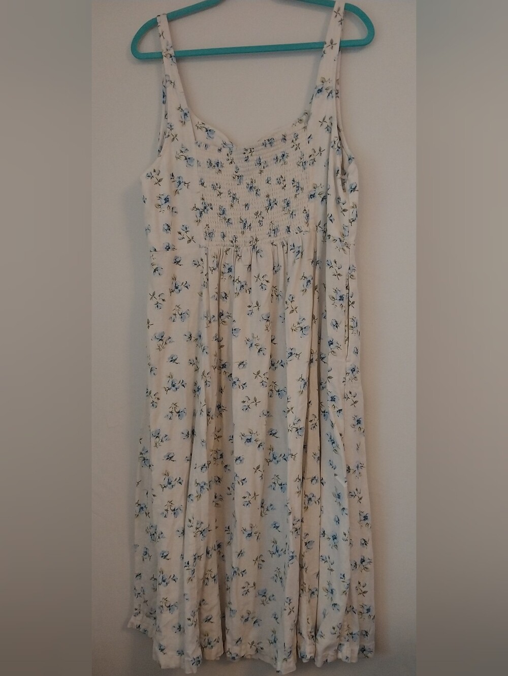 NWT XXL Tall Old Navy Cottagecore Floral Linen Blend Midi Dress W/Pockets